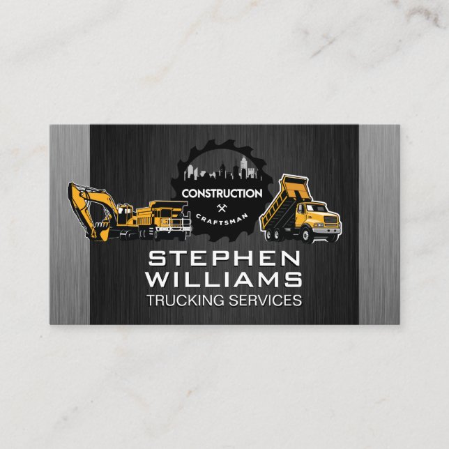 Construction Vehicles | Craftsmen  Business Card (Front)