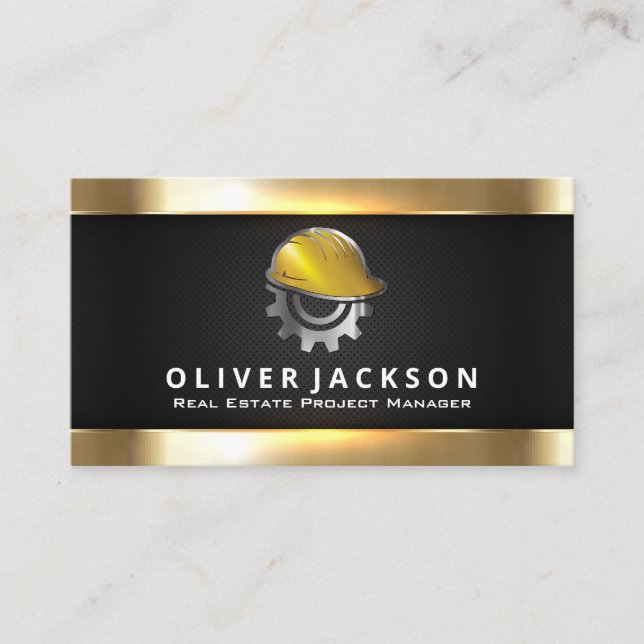 Construction Vehicles | Hard Hat Logo Business Card (Front)