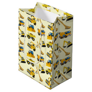 Construction Vehicles Medium Gift Bag