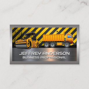 Construction Vehicles   Metallic  Business Card