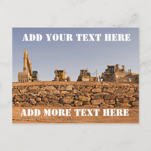 Construction Vehicles Panorama Postcard