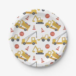 Construction Vehicles Party Plates