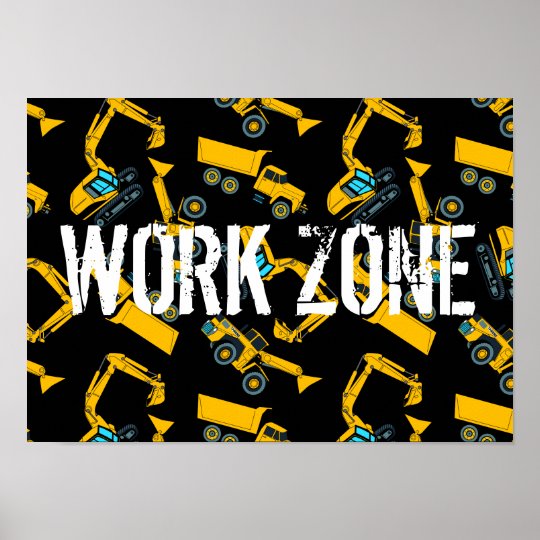 Construction vehicles poster
