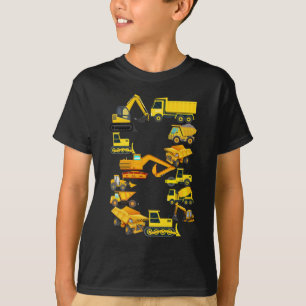 Construction Vehicles Trucks For 8 Year Old Boys T-Shirt