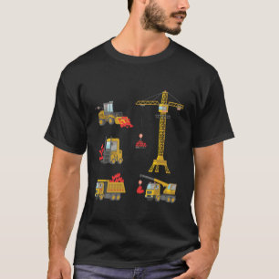 Construction Vehicles  Valentines Hearts Excavator T-Shirt