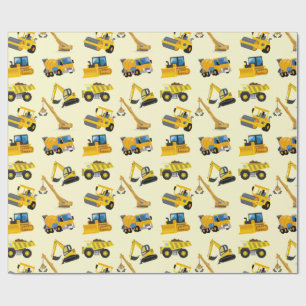 Construction Vehicles Wrapping Paper