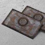Construction Vintage Monogram Rusty Grunge Metal Business Card<br><div class="desc">Construction Vintage Monogram Rusty Grunge Metal Business Cards.</div>