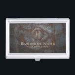 Construction Vintage Monogram Rusty Metal Business Card Holder<br><div class="desc">Construction Vintage Monogram Rusty Metal  Business Card Holder.</div>