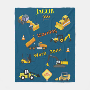 Construction Warning Work Zone Fleece Blanket