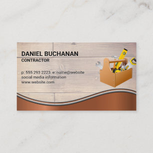 Construction   Wood Boards   Carpentry Tool Box Business Card