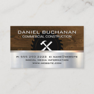 Construction Wood Metallic Carpentry Tools Business Card
