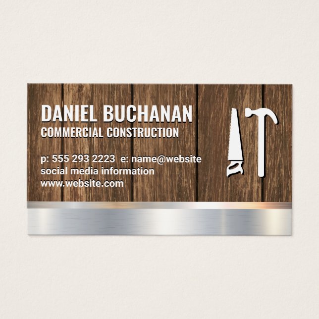 Construction | Wood Metallic | Saw Hammer Tools (Front)