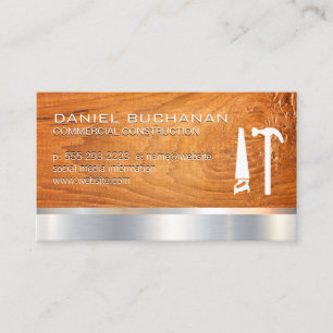 Construction   Wooden   Saw Hammer Tools  Business Card