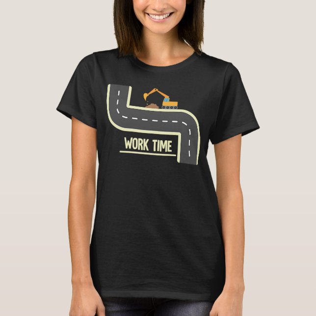 Construction Work Heavy Equipment Excavator Operat T-Shirt (Front)