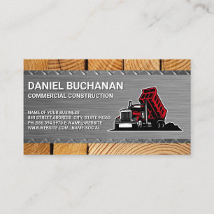 Construction Work Truck   Builders Business Card