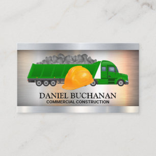 Construction Work Truck   Hard Hat Business Card