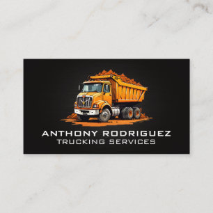 Construction Work Truck Hauling Raw Goods Business Card
