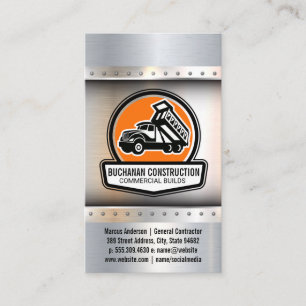 Construction Work Truck Off Loading Resources Business Card