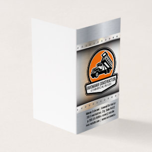 Construction Work Truck Off Loading Resources Business Card