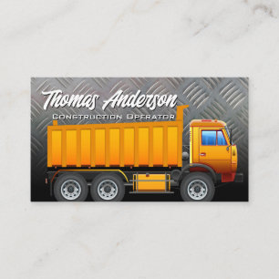 Construction Work Truck   Steel Metal Business Card