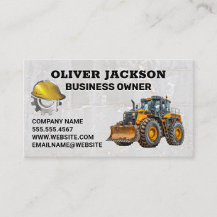 Construction Work Vehicle   Blue Collar Business Card