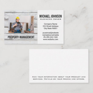 Construction Worker Add Your Image Business Card