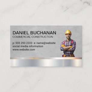 Construction Worker   Blue Collar Business Card