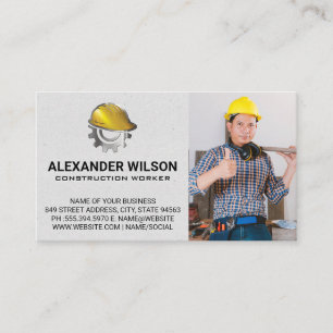 Construction Worker   Blue Collar   Carpentry Business Card