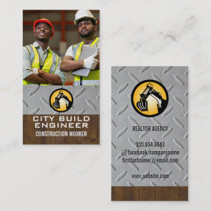 Construction Worker   Blue Collar Engineers Business Card