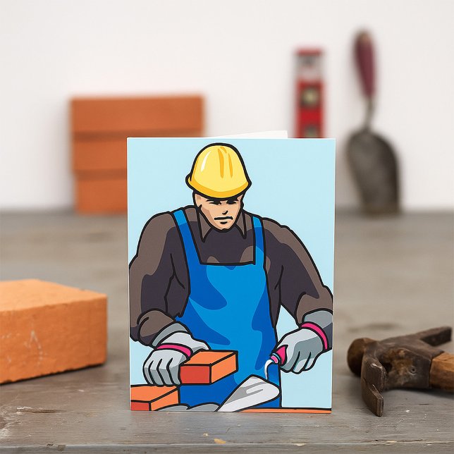 Construction Worker Bricklayer Hard Hat Builder  Invitation (Creator Uploaded)