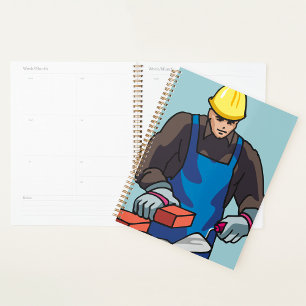 Construction Worker Bricklayer Hard Hat Builder  Planner