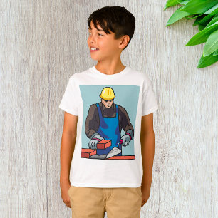 Construction Worker Bricklayer Hard Hat Builder  T-Shirt