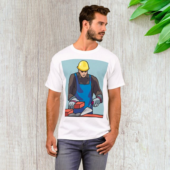Construction Worker Bricklayer Hard Hat Builder  T-Shirt (Creator Uploaded)
