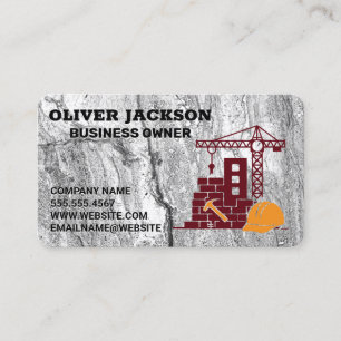 Construction Worker   Builder Site   Real Estate Business Card