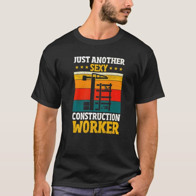 Construction Worker   Building Laborer Contractor T-Shirt (Front)