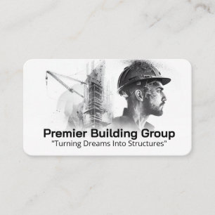 Construction Worker   Building Site Business Card
