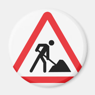 construction worker building site sign magnet