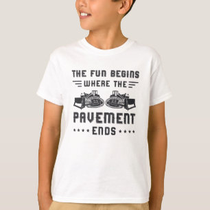 Construction Worker Bulldozer Pavement Ends Site T-Shirt