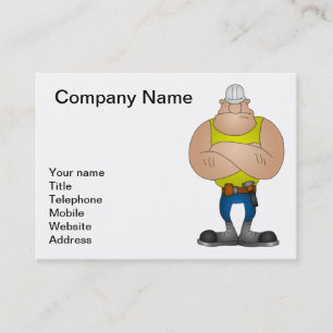 Construction worker business card