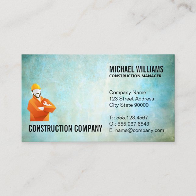 Construction Worker Business Card (Front)