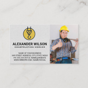 Construction Worker Carpenter Business Card