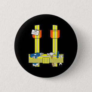 Construction Worker Cool Cosplay Halloween Costume 6 Cm Round Badge