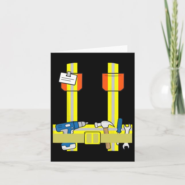 Construction Worker Cool Cosplay Halloween Costume Card (Front)