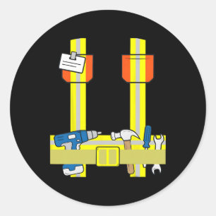 Construction Worker Cool Cosplay Halloween Costume Classic Round Sticker