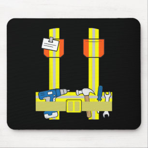 Construction Worker Cool Cosplay Halloween Costume Mouse Mat