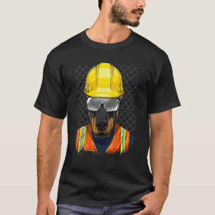 Construction Worker Doberman Pinscher Laborer Pet T-Shirt