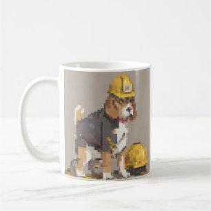 Construction Worker Dog Beagle Tape Measure Woodwo Coffee Mug