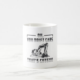 Construction Worker Excavator Drift Cars Cute Dig Coffee Mug