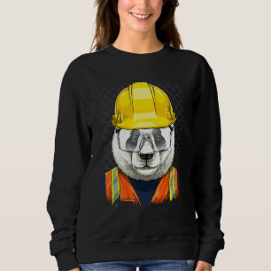 Construction Worker Giant Panda Bear Laborer Panda Sweatshirt