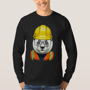 Construction Worker Giant Panda Bear Laborer Panda T-Shirt